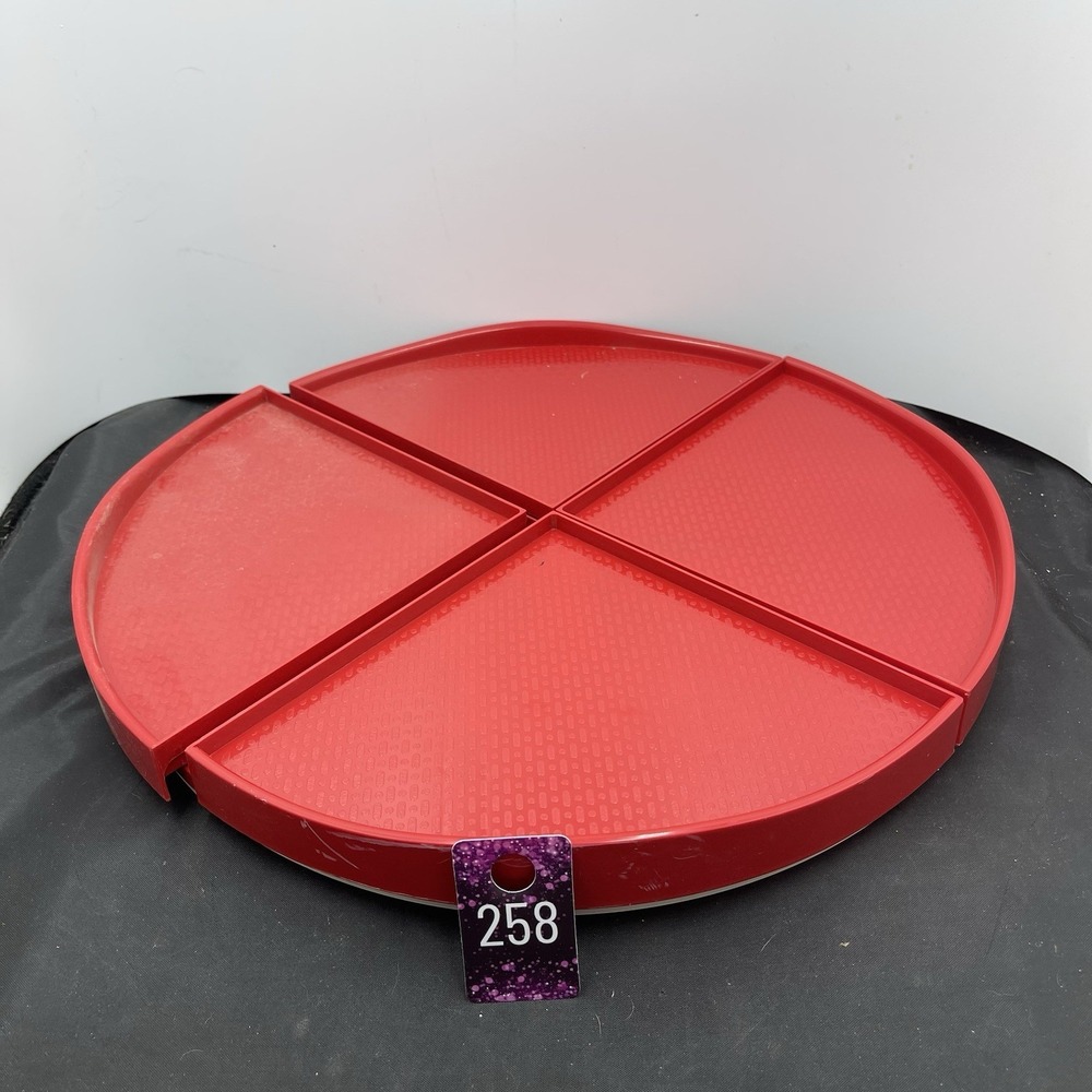Youcopia Lazy Susan Red With Slide outs 15.5"